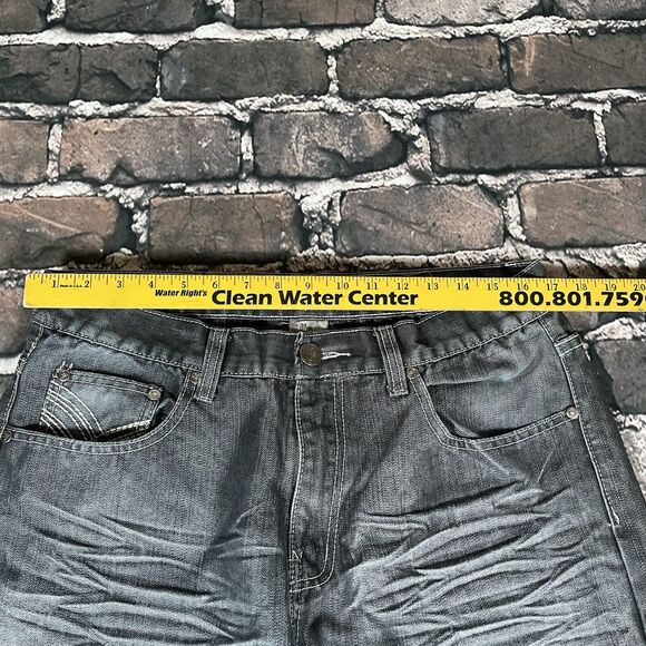 Vintage Old Skool Jeans Mens 34x32 Gray Wide Leg Baggy Hip Hop Skater Y2K Pants - Picture 12 of 16